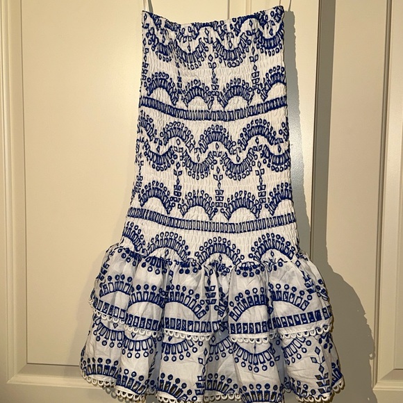 Commense Flirty Blue and White Strapless Mini Dress NWOT - Picture 7 of 8